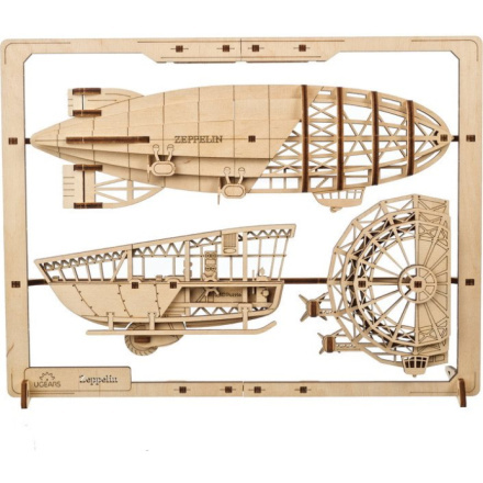 Ugears 2,5D dřevěné mechanické puzzle Vzducholoď Zeppelin