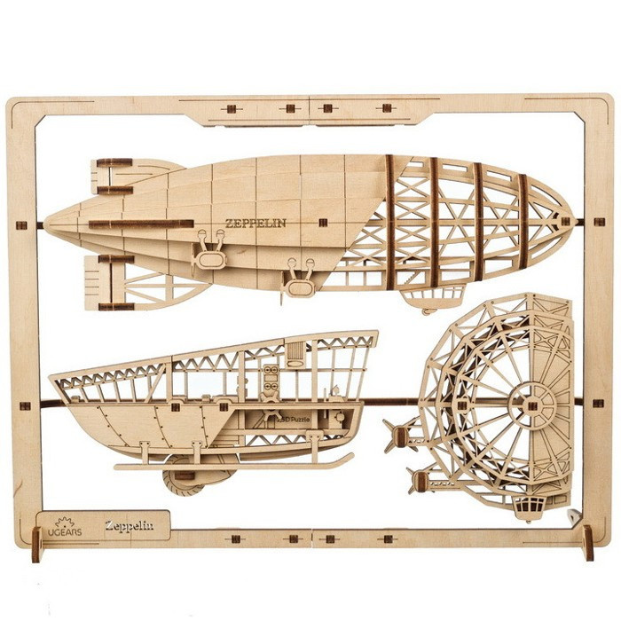 Ugears 2,5D dřevěné mechanické puzzle Vzducholoď Zeppelin