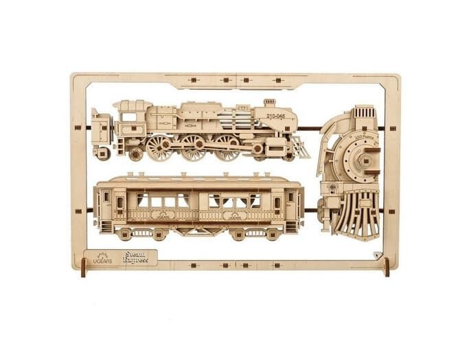 Ugears 2,5D dřevěné mechanické puzzle Steam Express