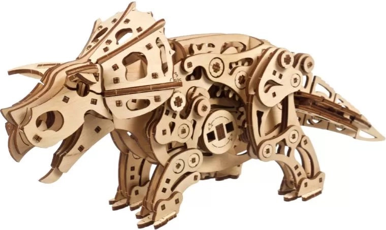 Ugears 3D dřevěné mechanické puzzle Triceratops