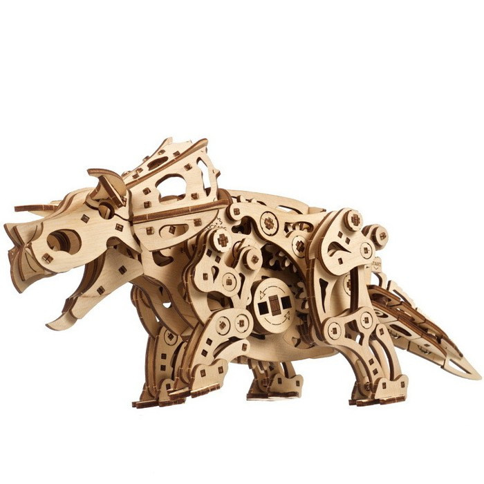 Ugears 3D dřevěné mechanické puzzle Triceratops