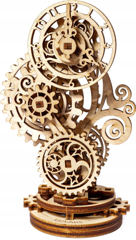 Ugears 3D dřevěné mechanické puzzle Steampunkové hodiny