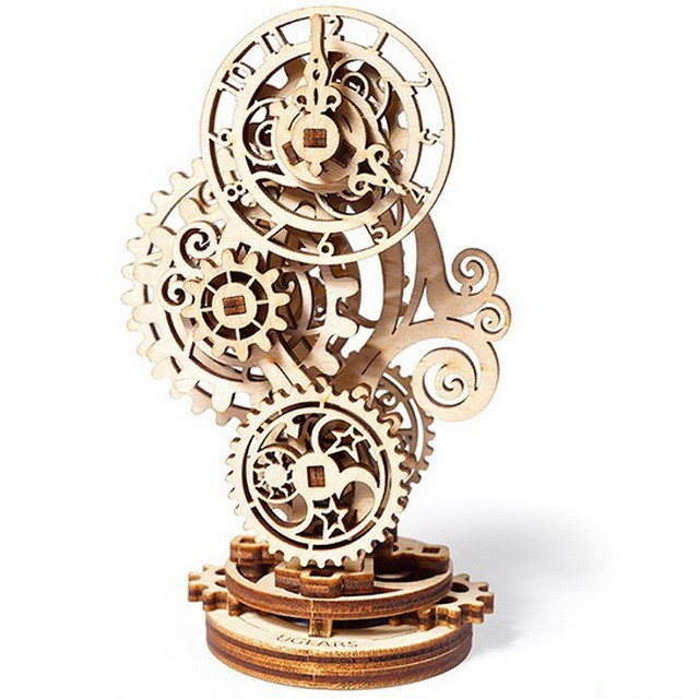 Ugears 3D dřevěné mechanické puzzle Steampunkové hodiny