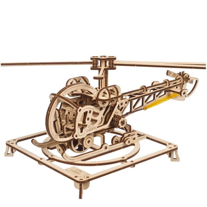 Ugears 3D Dřevěné mechanické puzzle MINI Helicopter