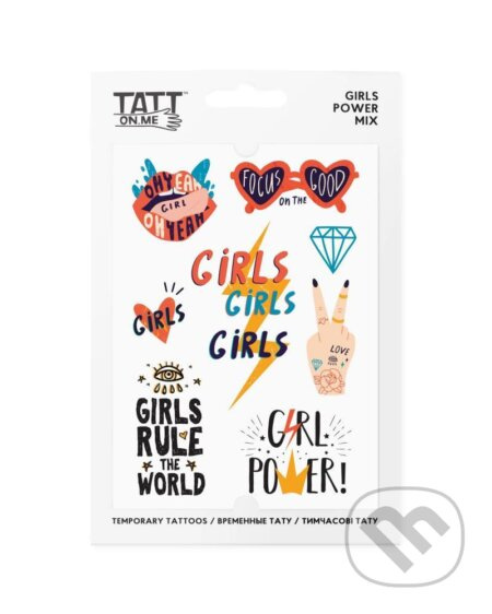 TATTonMe Vodeodolné dočasné tetovačky pre dievčatá Girls Power mix
