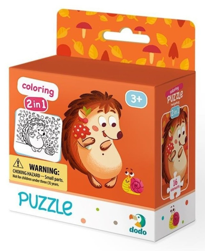 Puzzle s omalovánkou - Ježek - puzzle z kategorie Maxi dílky