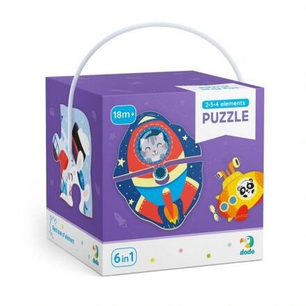 Puzzle 2-3-4 dílků Transport