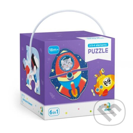 Puzzle 2-3-4 dílků Transport