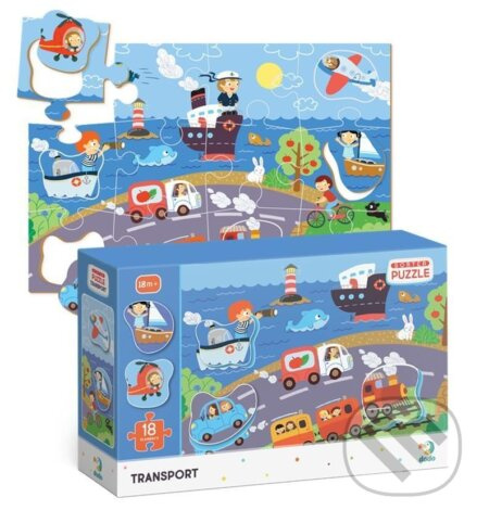 TM Toys DODO Puzzle s tříděním obrázků Transport 18 dílků
