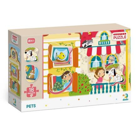 DODO Puzzle s vkládačkou Mazlíčci 18 dílků