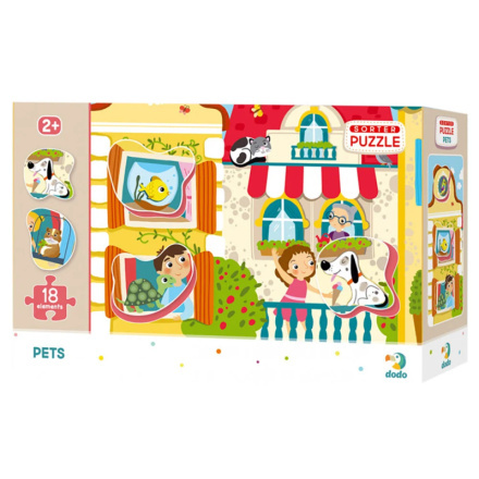 DODO Puzzle s vkládačkou Mazlíčci 18 dílků