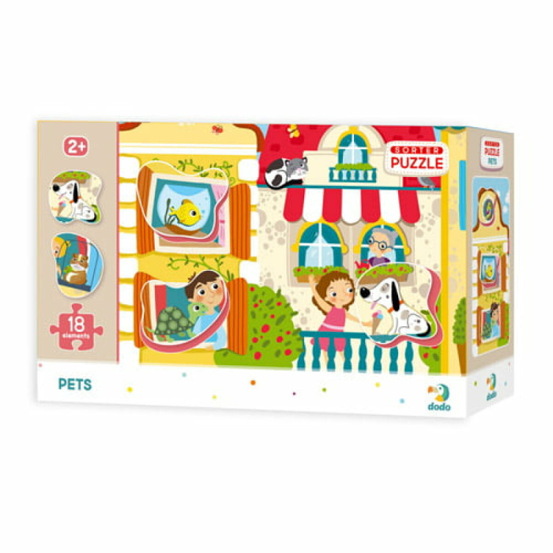 DODO Puzzle s vkládačkou Mazlíčci 18 dílků