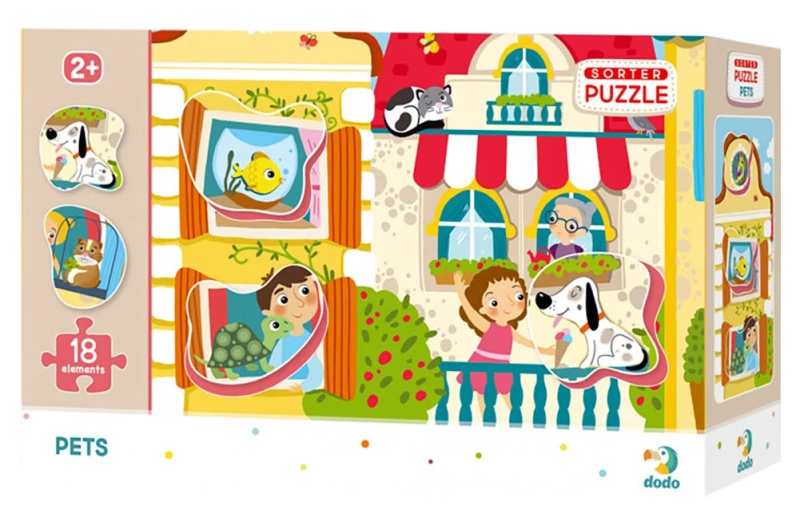 DODO Puzzle s vkládačkou Mazlíčci 18 dílků