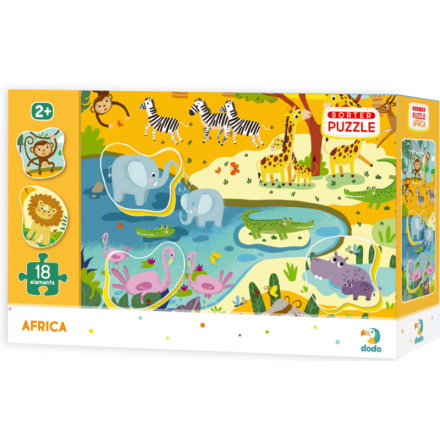 DODO Puzzle s vkládačkou Safari 18 dílků