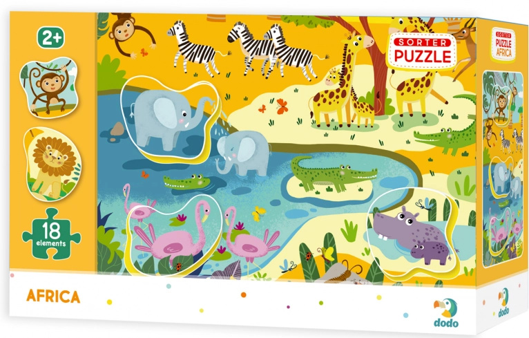 DODO Puzzle s vkládačkou Safari 18 dílků