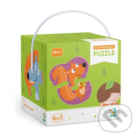 Puzzle 2-3-4 dílků lesní zvířátka