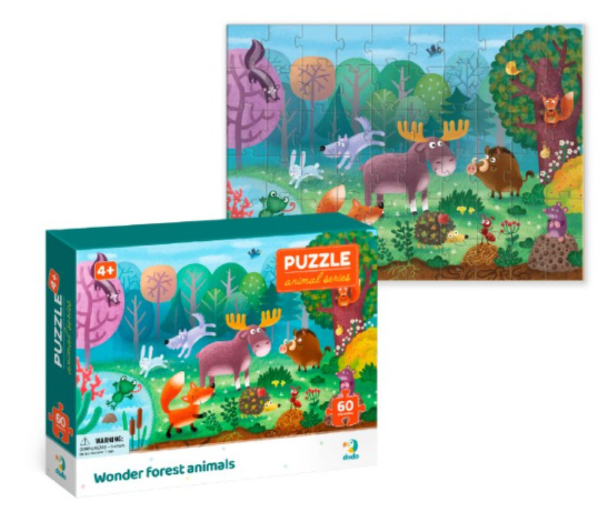 DODO Puzzle Zvířata: Podivuhodná lesní zvířata 60 dílků