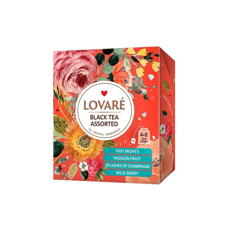 LOVARÉ Black tea assorted kolekce čajů 32 sáčků