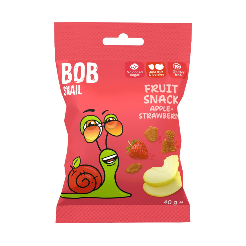 ŠNEK BOB Ovocný snack jablko-jahoda 40 g