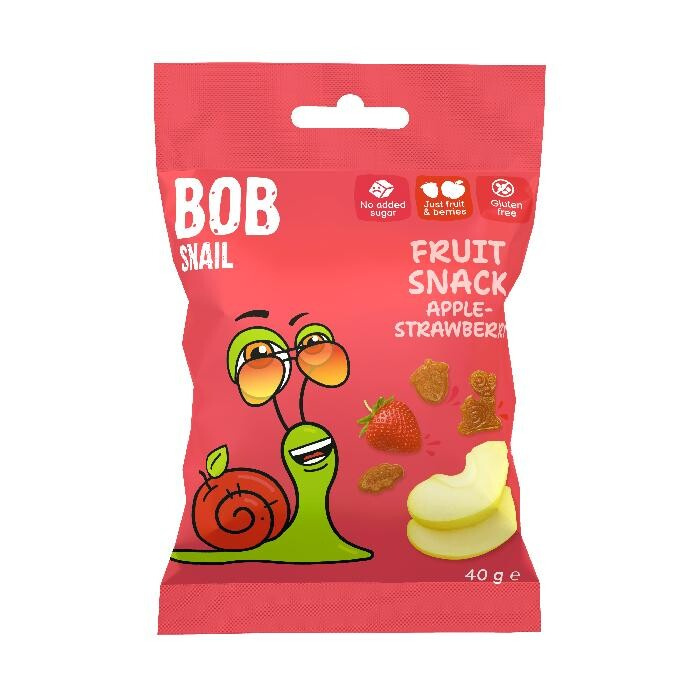 ŠNEK BOB Ovocný snack jablko-jahoda 40 g