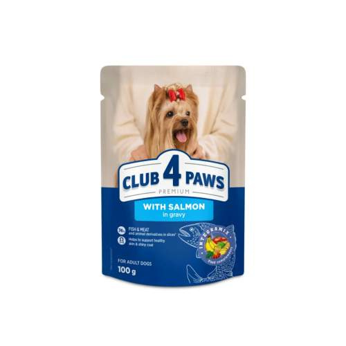 Club 4 Paws s lososem v omáčce 100 g – kapsička pro dospělé psy malých plemen