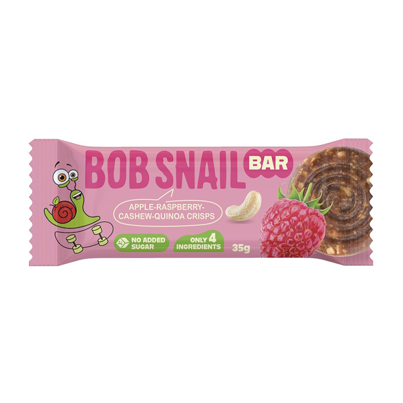 Šnek Bob Ovocná tyčinka jablko, malina s kešu a quinoou