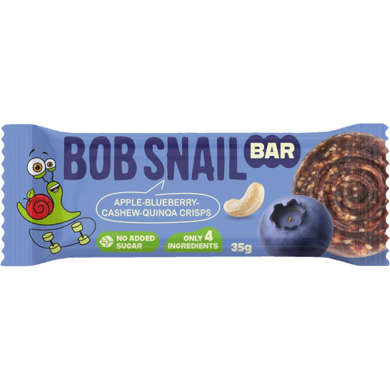 Šnek Bob Ovocná tyčinka jablko, borůvka s kešu a quinoou