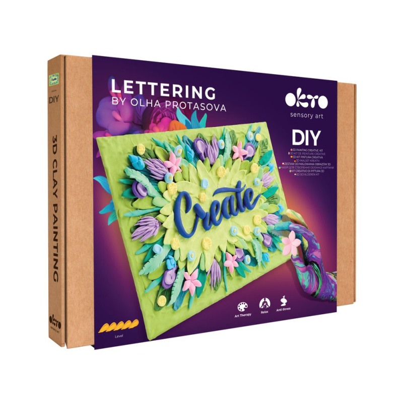 OKTO lettering výtvarný set malování hmotou create 30 × 40 cm