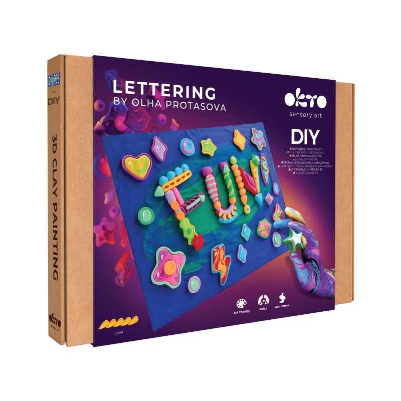 Okto lettering výtvarný set pro malování hmotou Fun 30 × 40 cm