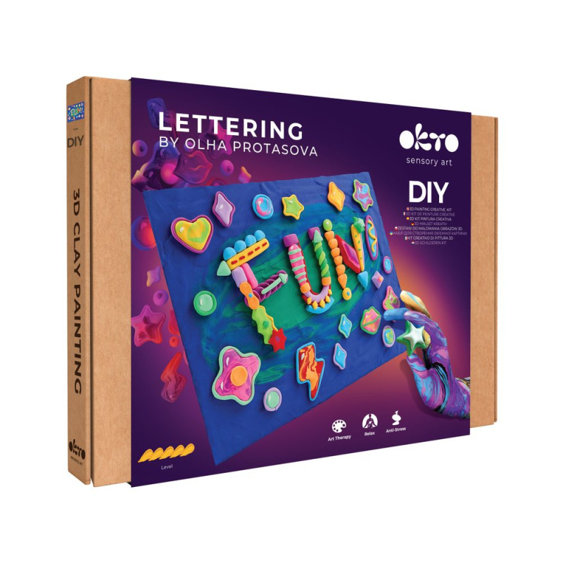 Okto lettering výtvarný set pro malování hmotou Fun 30 × 40 cm