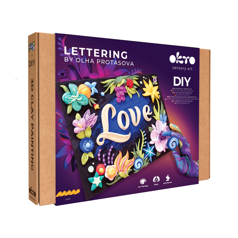 Okto lettering výtvarný set malování hmotou „LOVE“ 30 × 40 cm