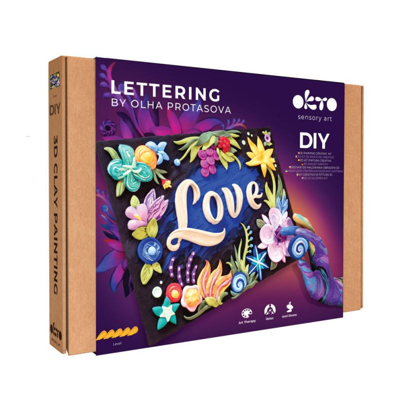 Okto lettering výtvarný set malování hmotou „LOVE“ 30 × 40 cm