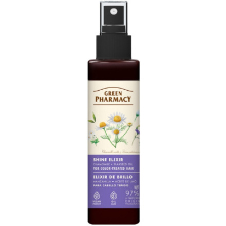 Green Pharmacy Chamomile & Flaxseed oil Elixir bezoplachový elixír pro barvené vlasy 150 ml