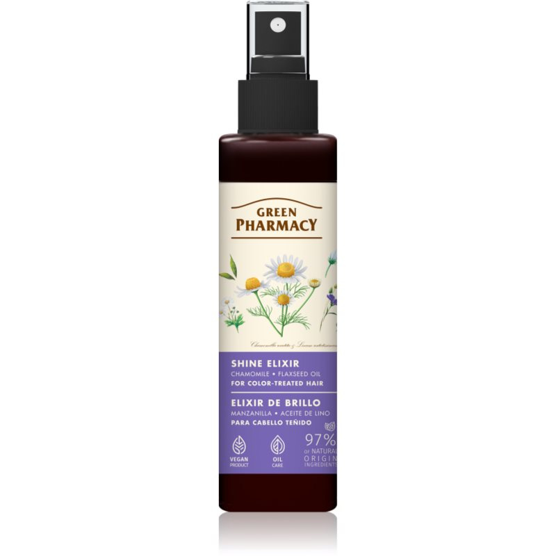 Green Pharmacy Chamomile & Flaxseed oil Elixir bezoplachový elixír pro barvené vlasy 150 ml