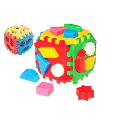 Teddies vkládačka kostka plast 12x12 cm v síťce