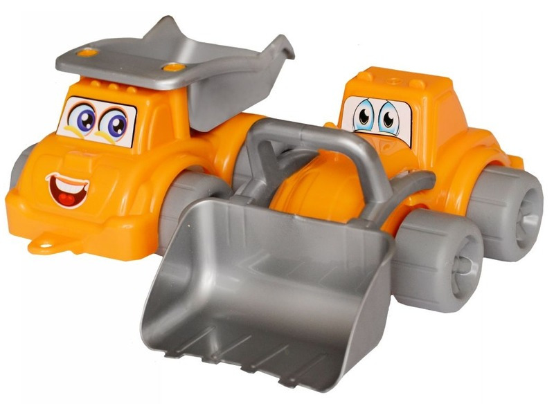 Teddies Stavební stroje 3ks plast na volný chod v blistru 60x13x13cm