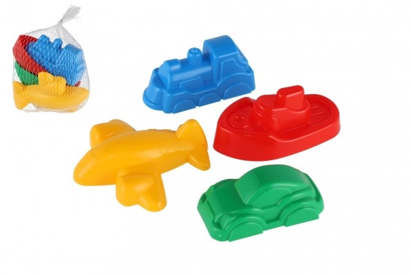 Teddies Formičky bábovky na písek 4 ks dopravní prostředky