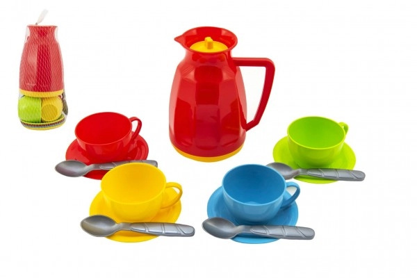 Teddies sada nádobí na čaj plast 13ks v síťce 11x20x11cm