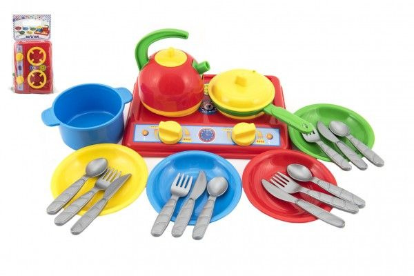 Teddies sada nádobí s vařičem plast 22x16cm s doplňky v sáčku