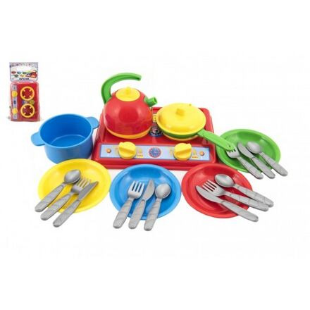 Teddies sada nádobí s vařičem plast 22x16cm s doplňky v sáčku