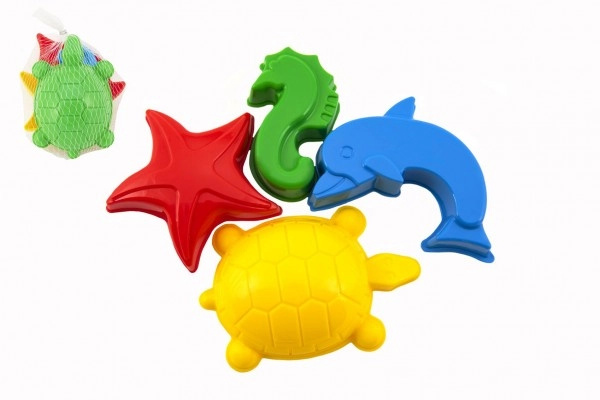 Teddies Formičky Bábovky na písek plast mořská zvířátka 4 ks