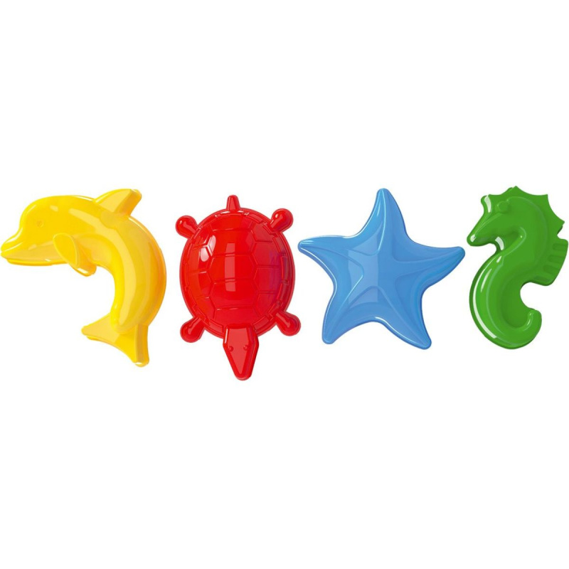 Teddies Formičky Bábovky na písek plast mořská zvířátka 4 ks