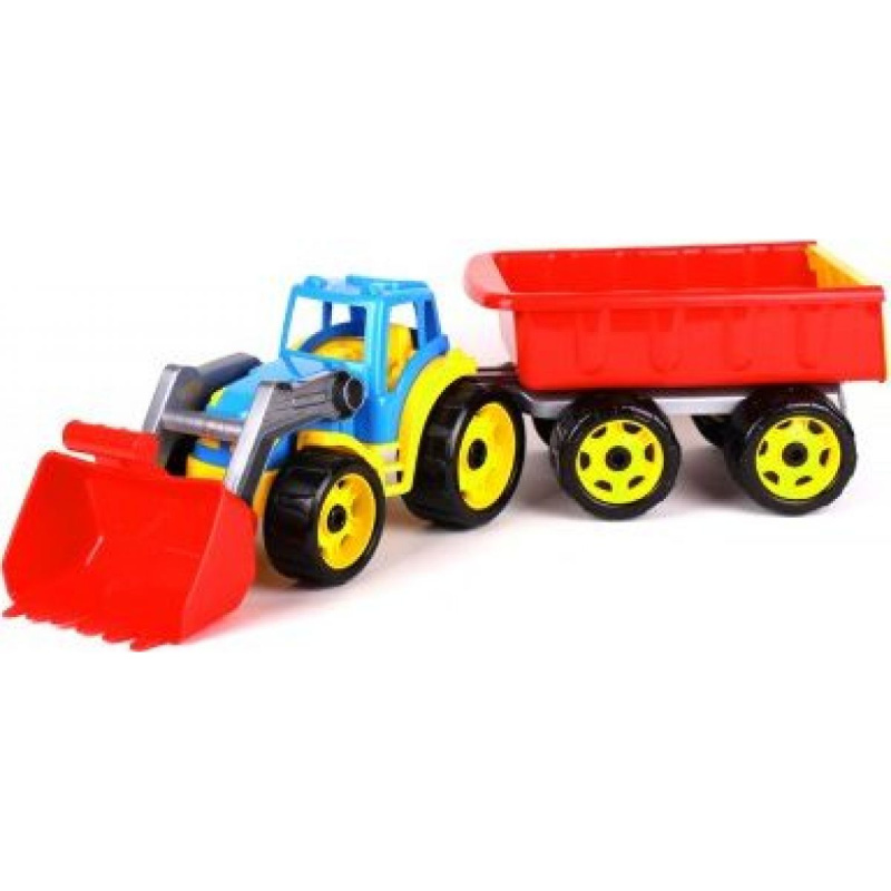 Teddies Traktor/nakladač/bagr s vlekem se lžící plast na volný chod