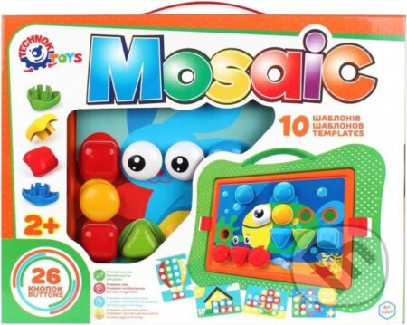 Mozaika - klobouček hladký (26 ks + 10 ks šablony) - hra z kategorie Vzdělávací hry