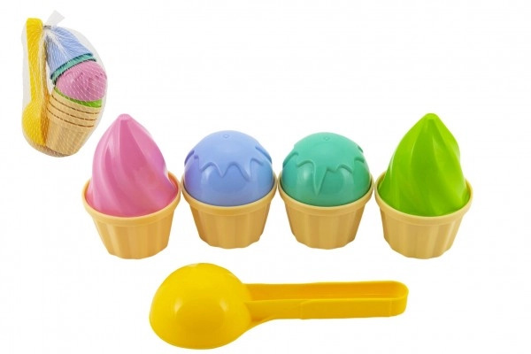 Teddies Sada na písek zmrzlina plast lopatka 15cm