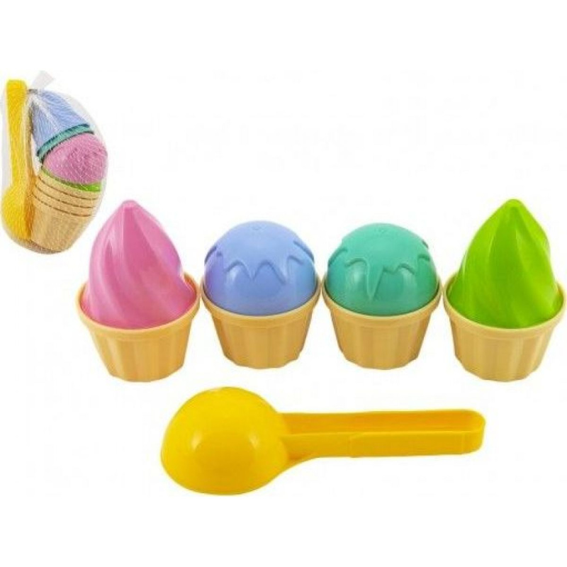 Teddies Sada na písek zmrzlina plast lopatka 15cm