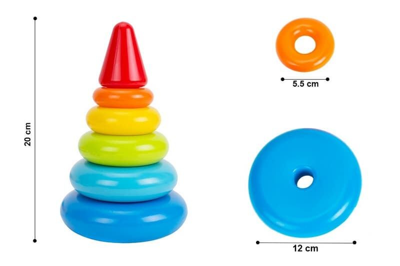 Pyramida 20cm s kroužky 6ks 12m+