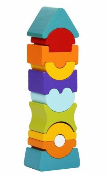 CUBIKA 12862 Balanční věž IX - dřevěná skládačka 11 dílů
