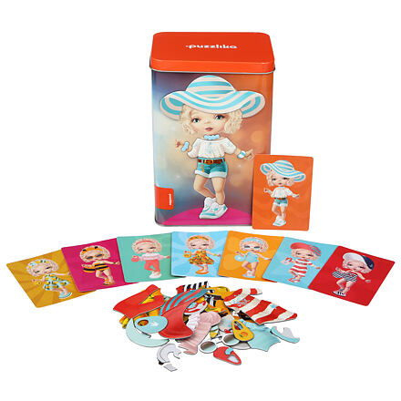 Puzzlika 14286 Magnetická panenka I -  magnetická hra 45 dílků a 8 předloh