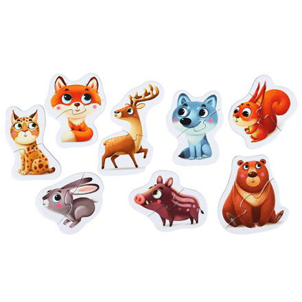 Puzzlika 14798 Lesní zvířátka naučné 8 zvířátek 16 dílků